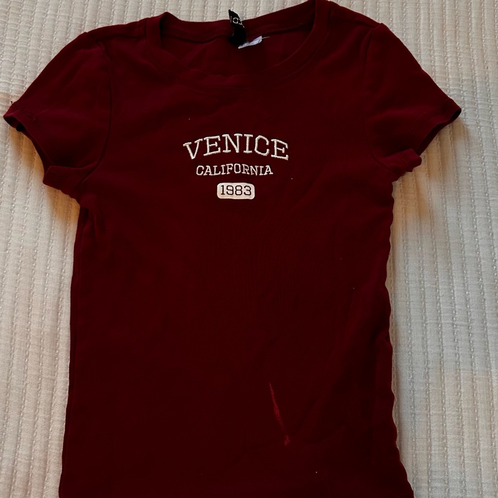 Divided Burgundy Venice Graphic Tee